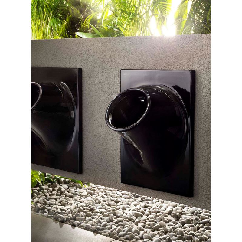 İstanbul Urinal with Touch-Free Flushing MechanismMains Supply, Black