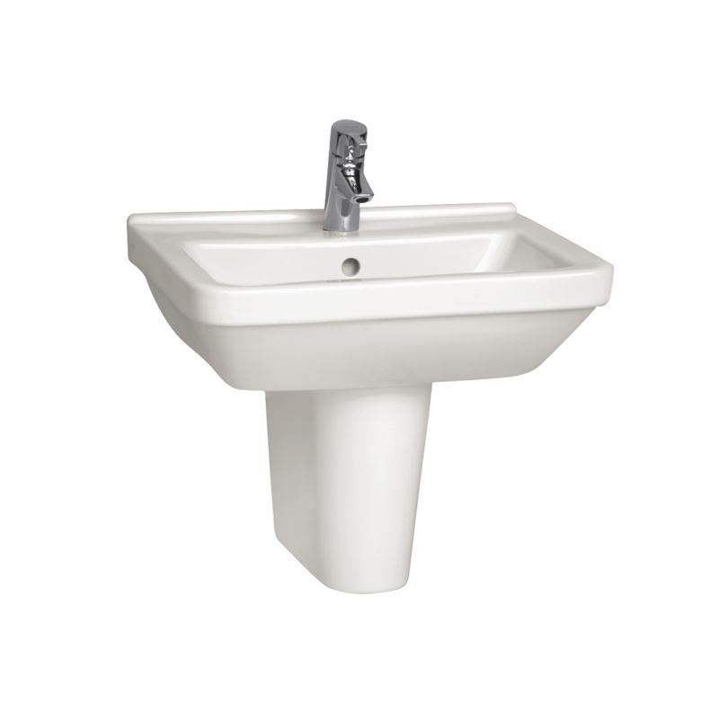 S50 Standard WashbasinWith Tap Hole, With Overflow Hole, 55 cm, White