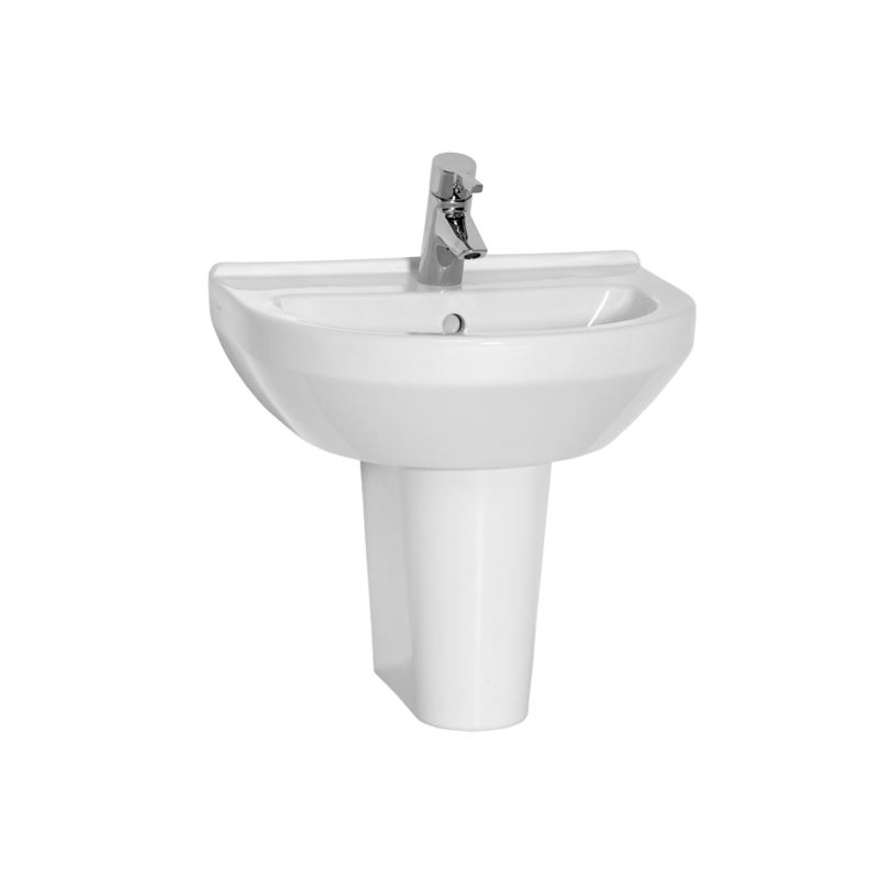 S50 Standard WashbasinWith Tap Hole, With Overflow Hole, 50 cm, White
