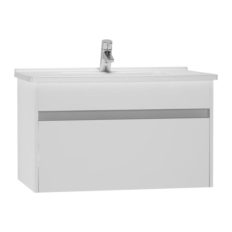 S50 Washbasin UnitIncluding Basin, 80 cm, High Gloss White