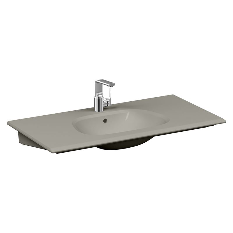 Frame Vanity WashbasinWith Tap Hole, With Overflow Hole, 100 cm, Matt Taupe