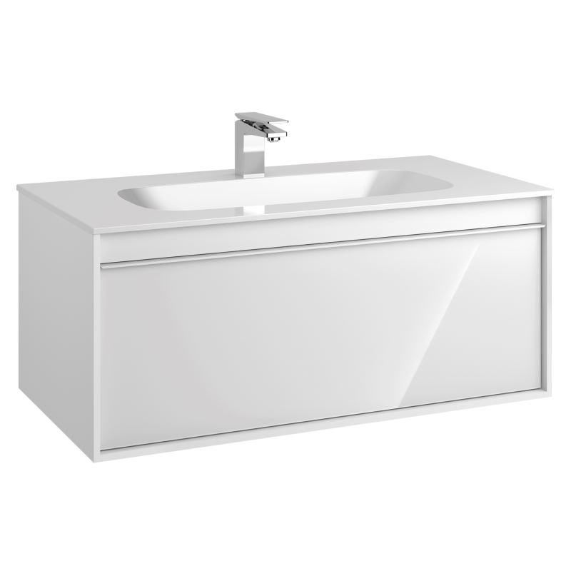 M-Line Infinit Washbasin Unit100 cm, High Gloss White