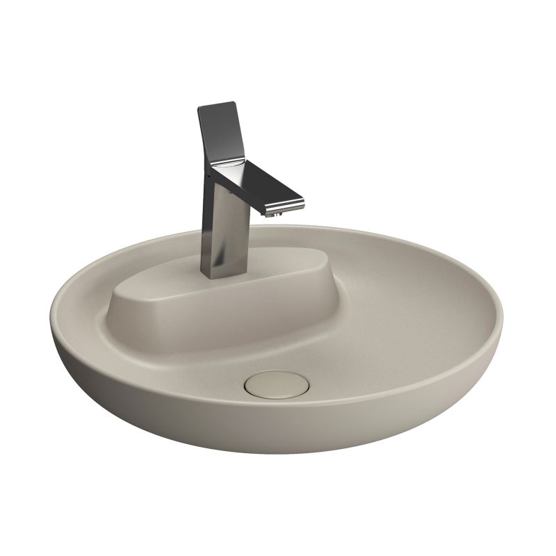 Memoria BowlWith Tap Hole, Without Overflow Hole, 50 cm, Matte Taupe
