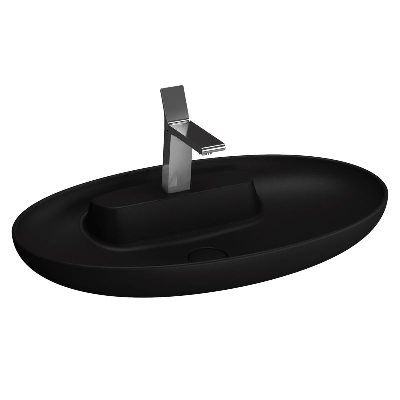 Memoria BowlWith Tap Hole, Without Overflow Hole, 75 cm, Matte Black