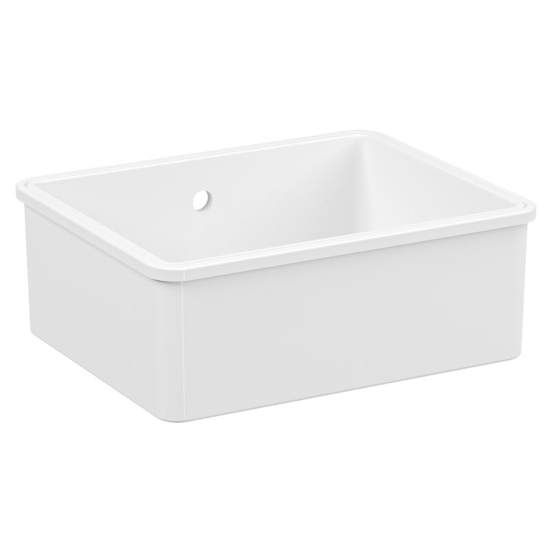 One Bowl SinkWith Overflow Hole, 55 cm, White