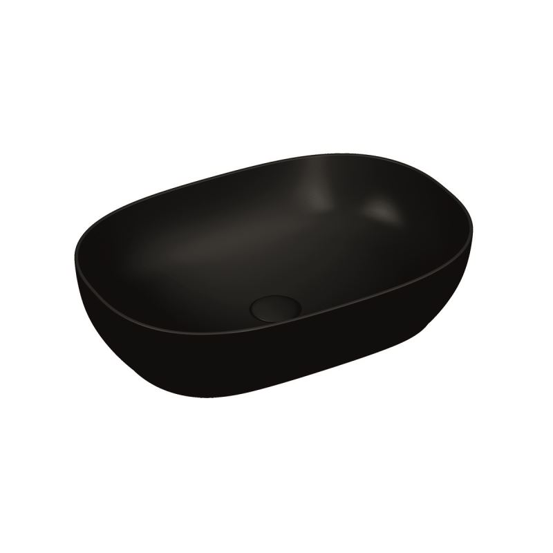 Outline BowlWithout Tap Hole, Without Overflow Hole, 60 cm, Matte Black
