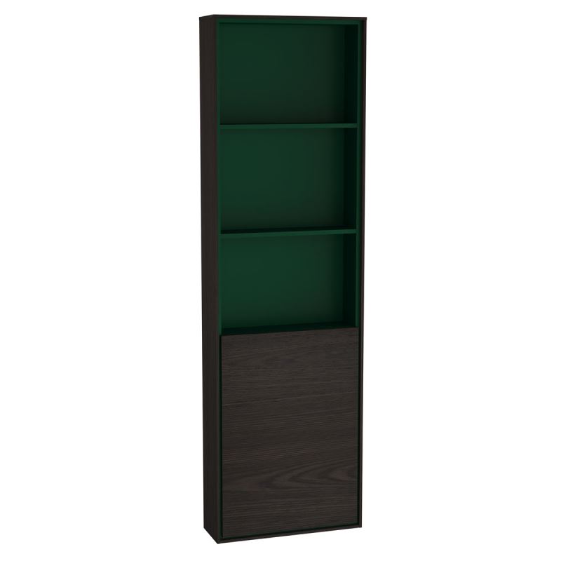 Voyage Tall Unit45 cm, with 1 Door, Flamed Grey & Forest Green, Left