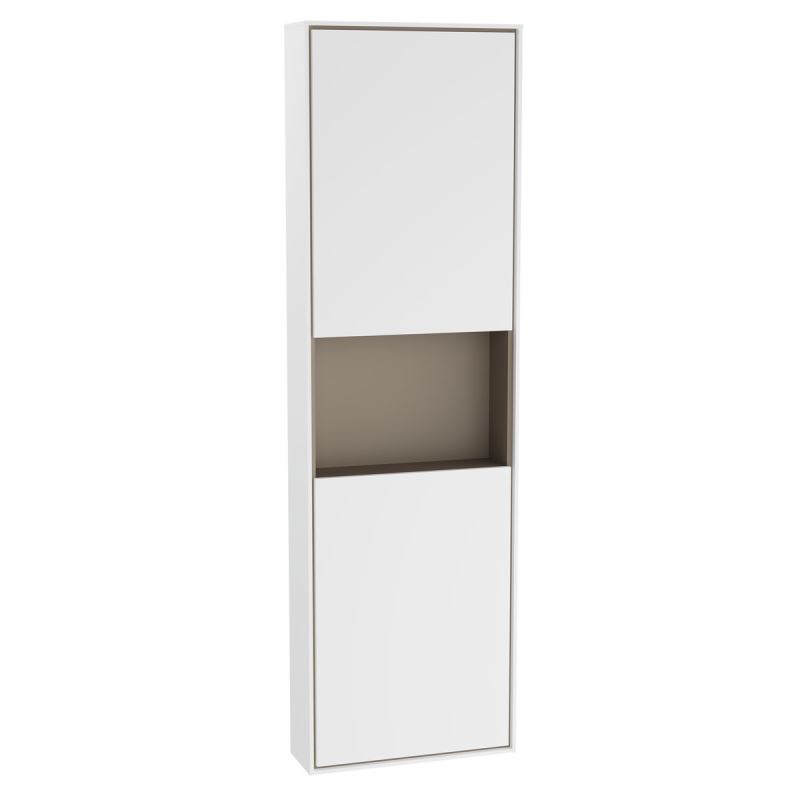 Voyage Tall Unit45 cm, with 2 Doors, Matte White & Taupe, Left