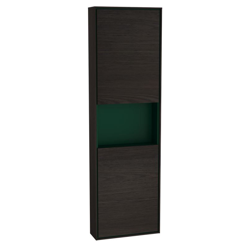 Voyage Tall Unit45 cm, with 2 Doors, Flamed Grey & Forest Green, Right