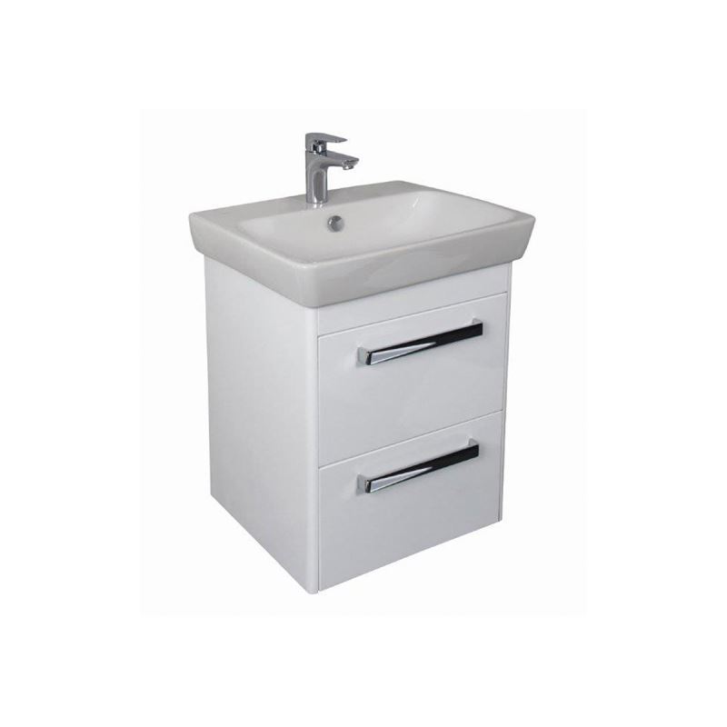 M-Line Washbasin Unit60 cm, with 2 drawers, High Gloss White