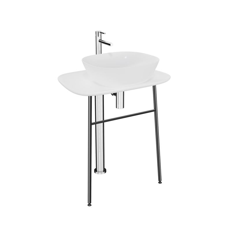 Plural Free-Standing Washbasin Unit70 cm, High, White