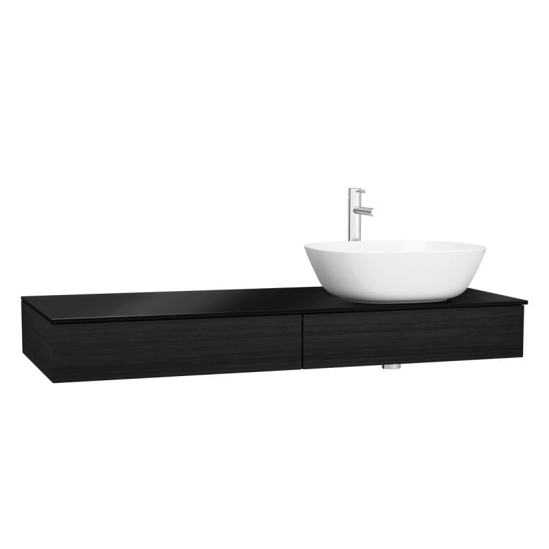 Origin Vanity UnitPatterned Black Oak, 120cm, soft closing drawer, left side basin