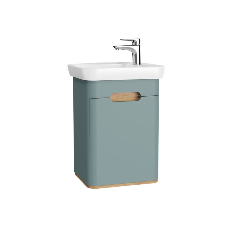 Sento Washbasin Unit50 cm, with doors, without legs, Matt Fjord Green, right