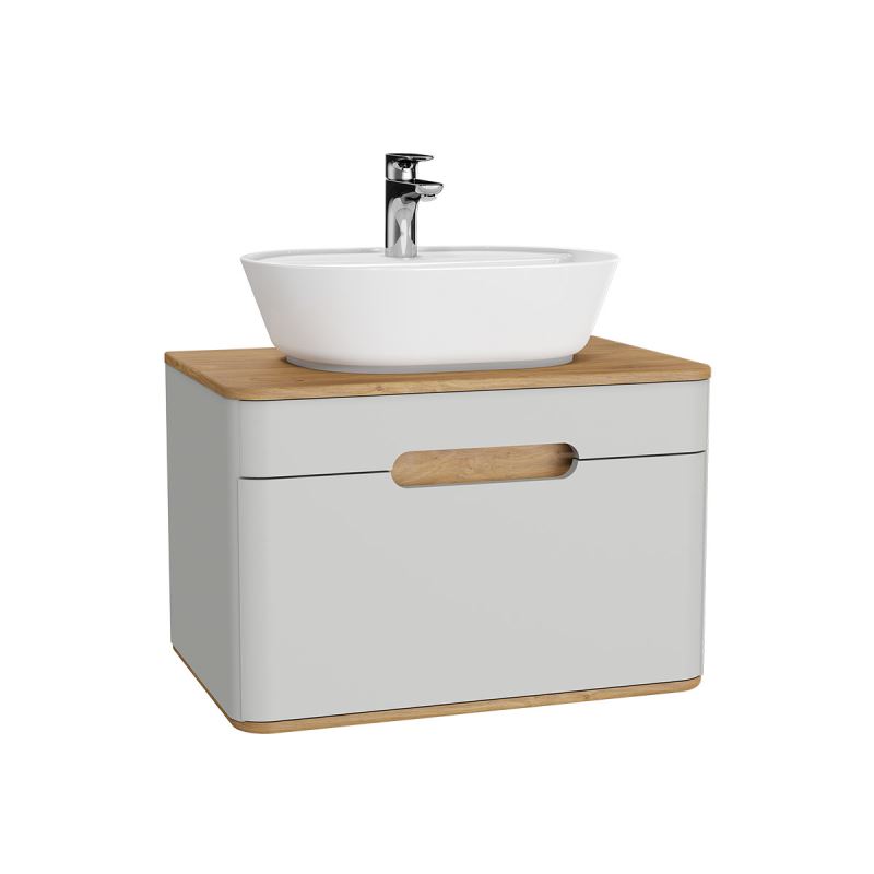 Sento Washbasin Unit70 cm, for countertop basin, with 1 drawer, without legs, Matt Light Grey