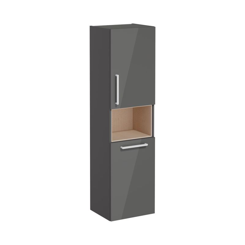 Root Flat Tall UnitShort unit, right hand hinged, with laundry basket, 40cm, High Gloss Anthracite