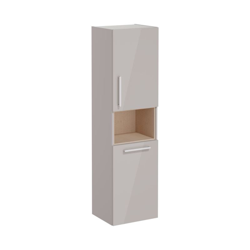 Root Flat Tall UnitShort unit, right hand hinged, with laundry basket, 40cm, High Gloss Sahara Beige