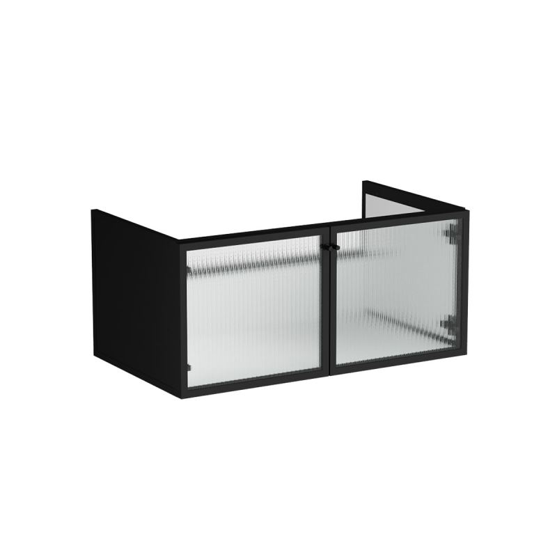 Liquid Washbasin Unit With Fluted Glass DoorsCompatible With Ceramic Counter 7310, Wall-Hung, 100 cm