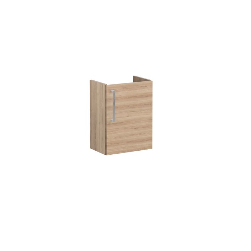 Root Flat Washbasin Unit45cm, compact, Natural Oak, with door, right hand hinged