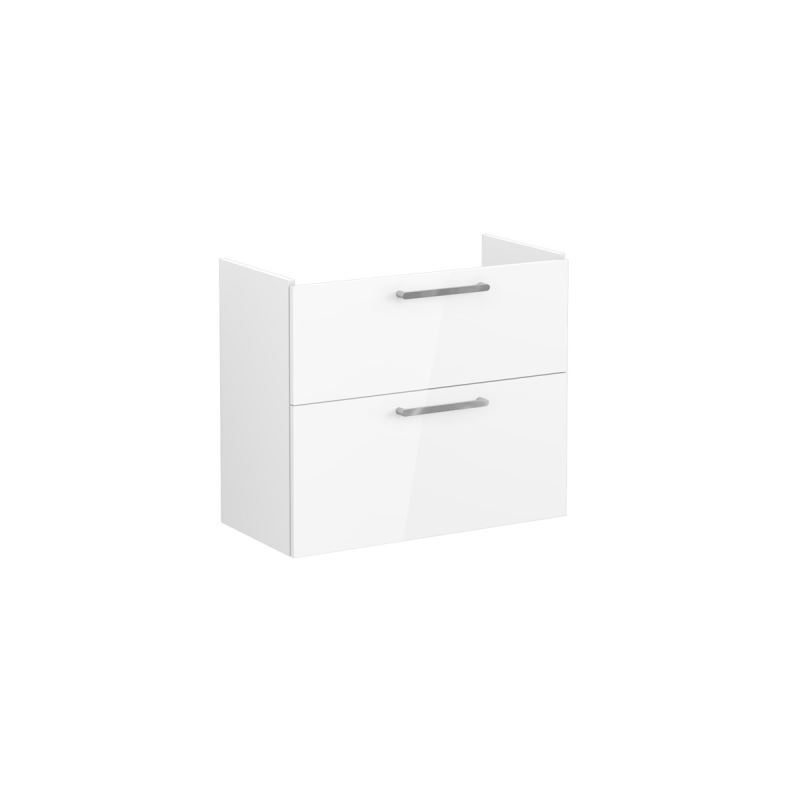 Root Flat Washbasin Unit80cm, compact, High Gloss White, with 2 drawers
