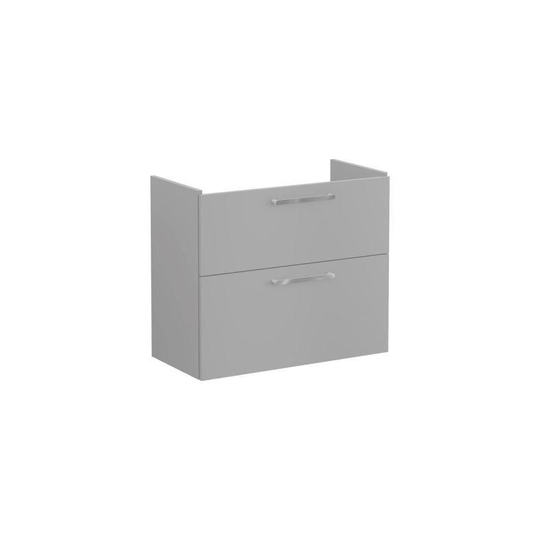 Root Flat Washbasin Unit80cm, compact, Matt Rock Grey, with 2 drawers
