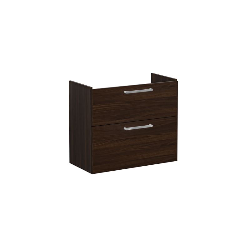Root Flat Washbasin Unit80cm, compact, Walnut, with 2 drawers