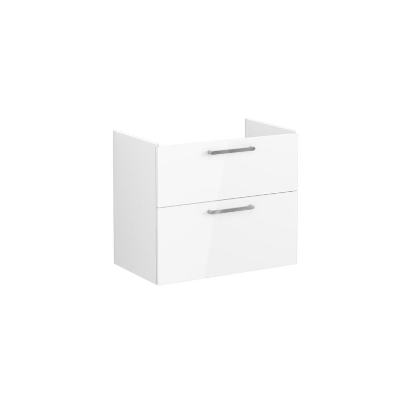 Root Flat Washbasin Unit80cm, High Gloss White, with two drawers