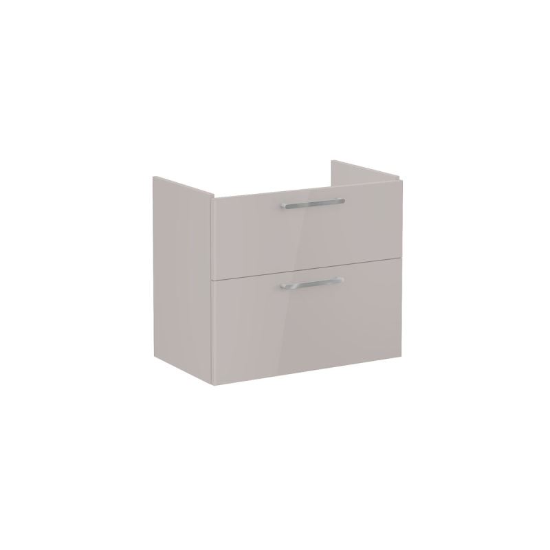 Root Flat Washbasin Unit80cm, High Gloss Sahara Beige, with two drawers
