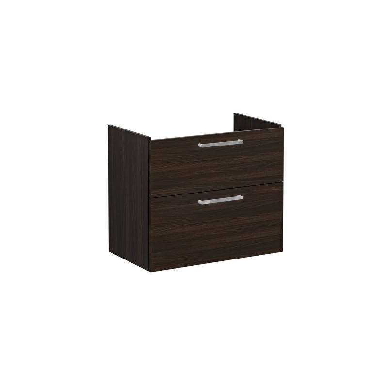 Root Flat Washbasin Unit80cm, Walnut, with two drawers