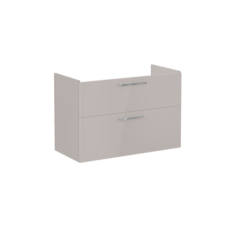 Root Flat Washbasin Unit100cm, High Gloss Sahara Beige, with two drawers