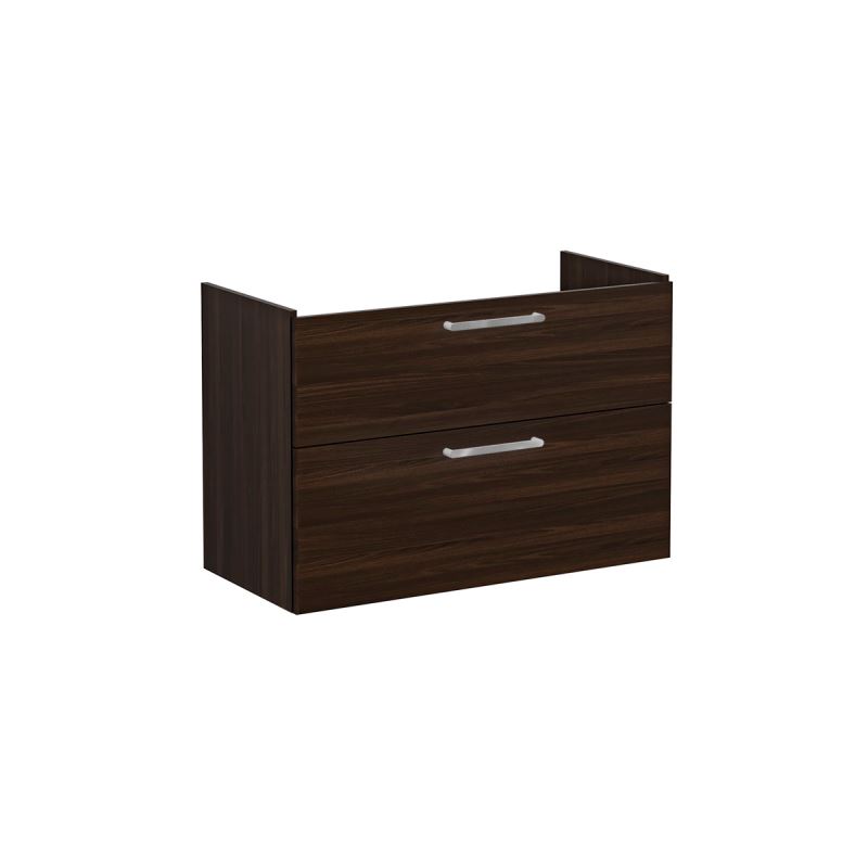 Root Flat Washbasin Unit100cm, Walnut, with two drawers
