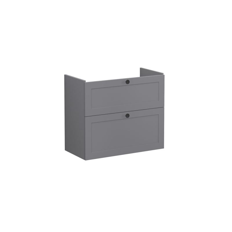 Root Classic Washbasin Unit80cm, compact, Matt Grey, with two drawers