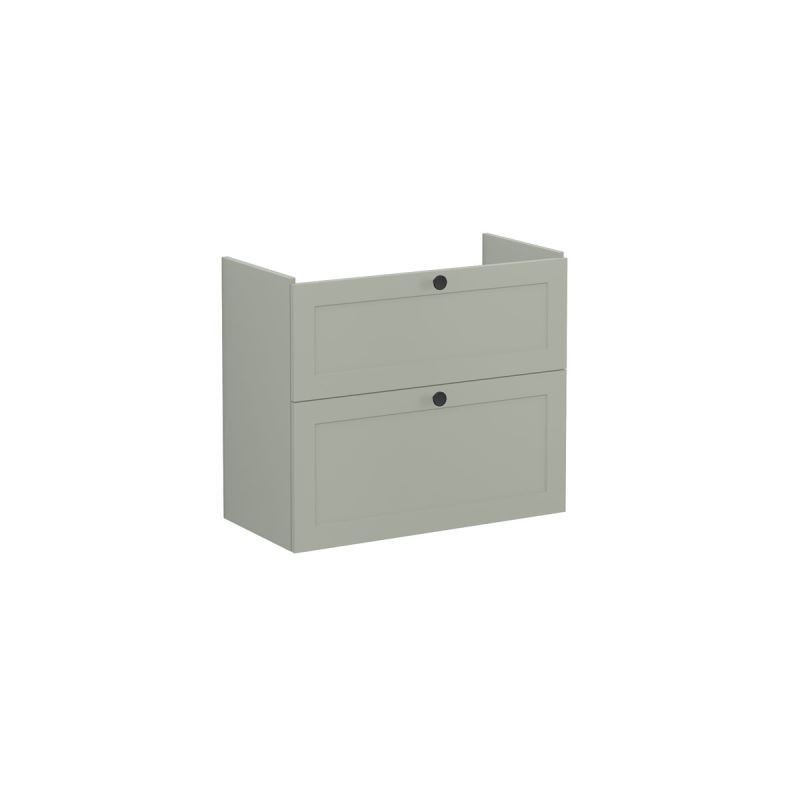 Root Classic Washbasin Unit80cm, compact, Matt Retro Green, with two drawers