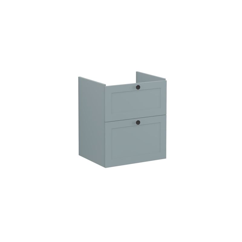 Root Classic Washbasin Unit60cm, Matt Fjord Green, with two drawers