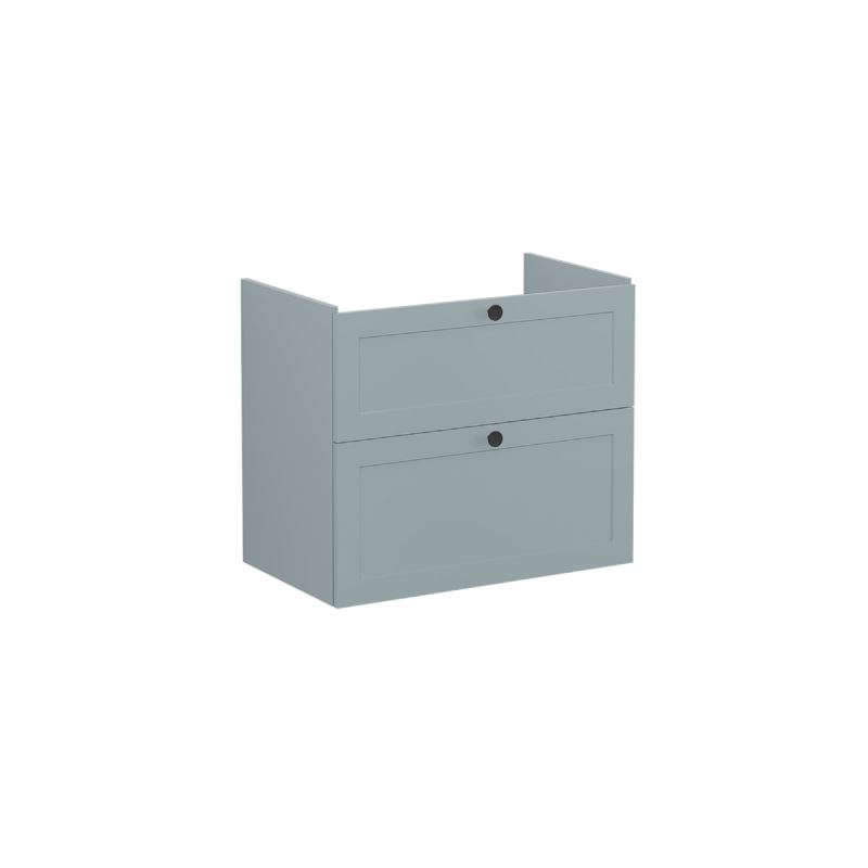Root Classic Washbasin Unit80cm, Matt Fjord Green, with two drawers