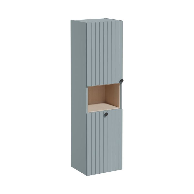 Root Groove Tall UnitShort unit, left hand hinged, with laundry basket, 40cm, Matt Fjord Green