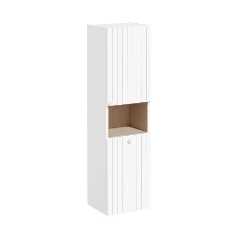 Root Groove Tall UnitShort unit, right hand hinged, with laundry basket, 40cm, Matt White