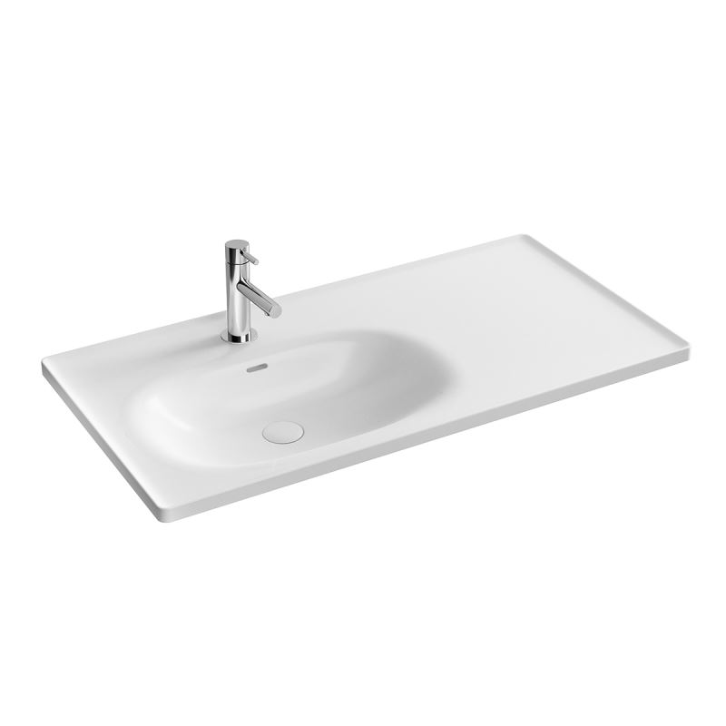 Equal Vanity WashbasinWith Tap Hole, With Overflow Hole, 100 cm, White