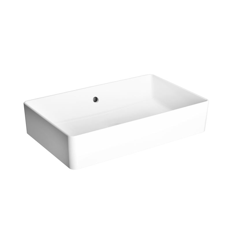 Nuo Square Countertop BowlWithout Tap Hole, With Overflow Hole, 60 cm, White
