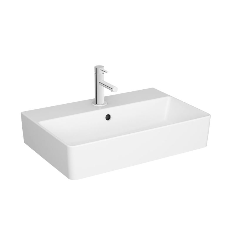 Nuo Compact WashbasinWith Tap Hole, With Overflow Hole, 60 cm, White