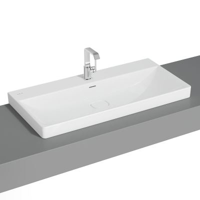 Rect. c.top washbasin, 100cm 1TH with OF
