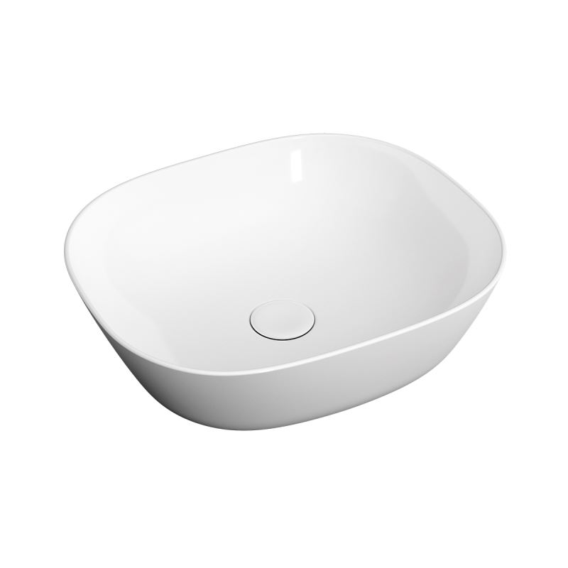 Plural Square Low Countertop BowlWithout Tap Hole, Without Overflow Hole, 45 cm, White