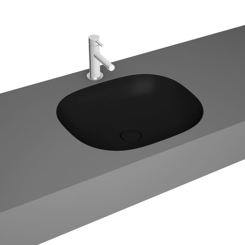 Plural Square Undercounter BowlWithout Tap Hole, Without Overflow Hole, 45 cm, Matt Black