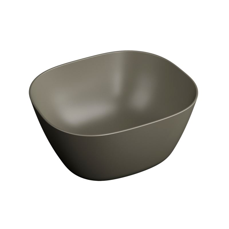 Plural Square High Countertop BowlWithout Tap Hole, Without Overflow Hole, 45 cm, Matt Mink