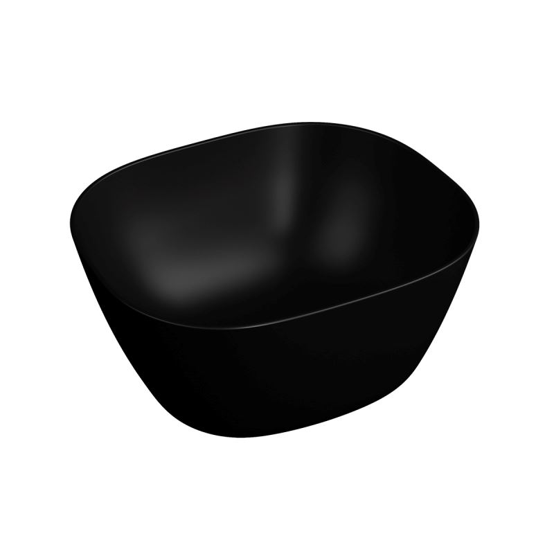 Plural Square High Countertop BowlWithout Tap Hole, Without Overflow Hole, 45 cm, Matt Black