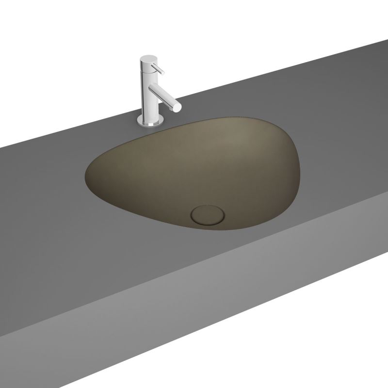 Plural Triangular Undercounter BowlWithout Tap Hole, Without Overflow Hole, 47 cm, Matt Mink