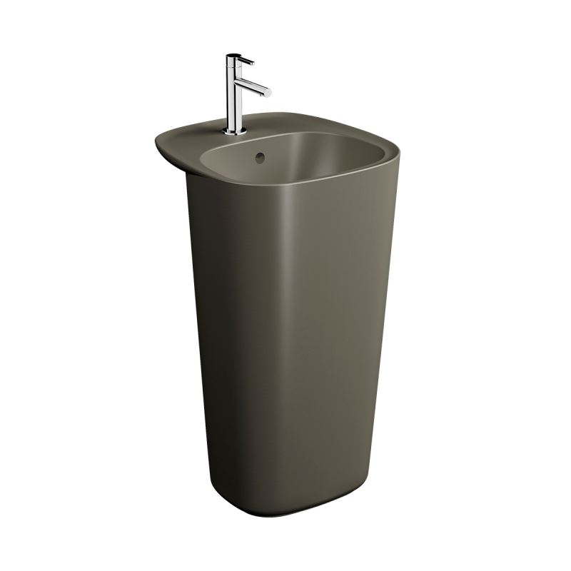 Plural Monoblock WashbasinWith Tap Hole, With Overflow Hole, 50 cm, Matte Mink