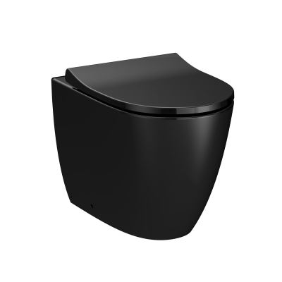 Sento Black Back-to-Wall Toilet - 54 cm
