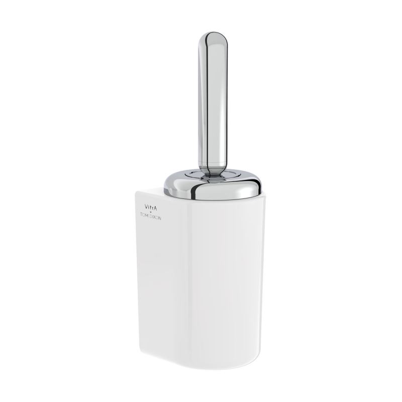 Liquid Toilet Brush HolderWall-Mounted, Ceramic, Chrome