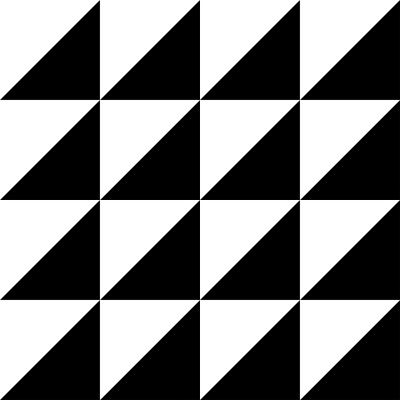 15x15 retromix Fon Üçgen Küçük Siyah / Beyaz
